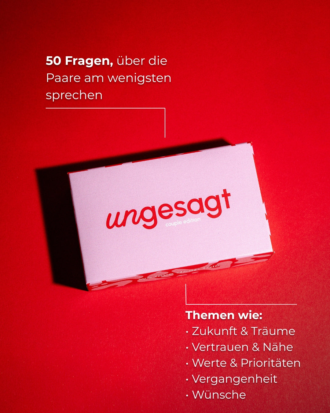 Kartenspiel für Paare – Ungesagt „Herz über Kopf“ Couple Edition