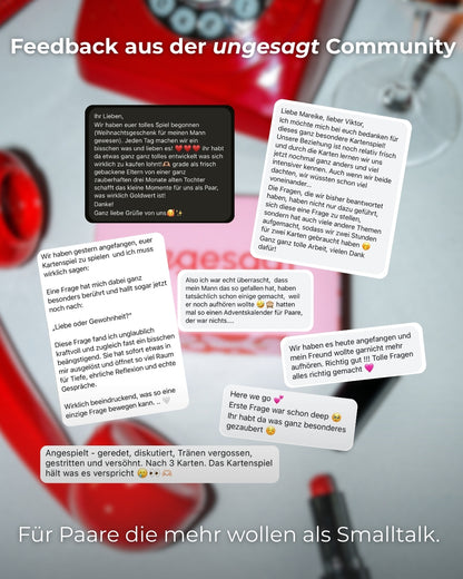 Kartenspiel für Paare – Ungesagt „Herz über Kopf“ Couple Edition