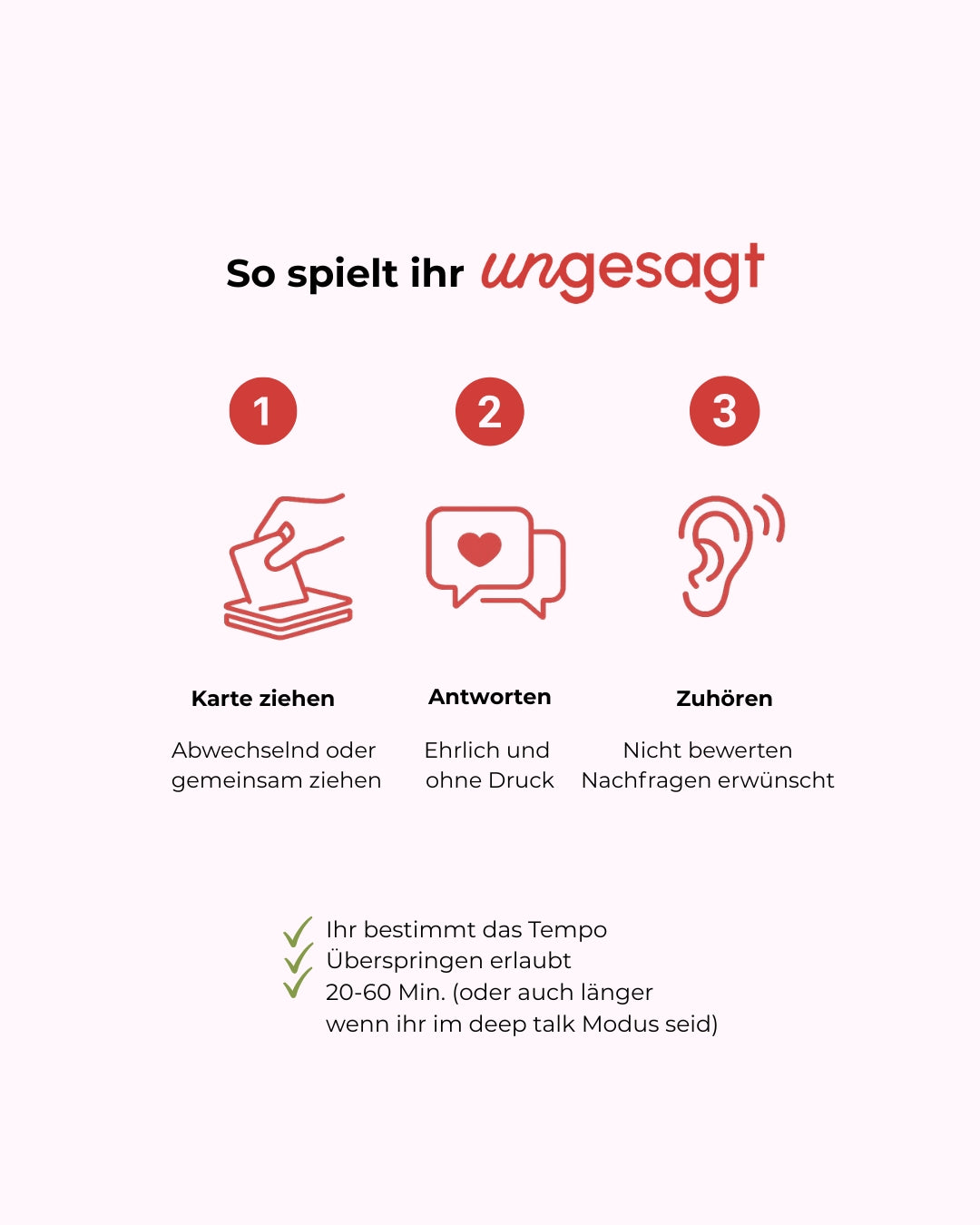 Kartenspiel für Paare – Ungesagt „Herz über Kopf“ Couple Edition