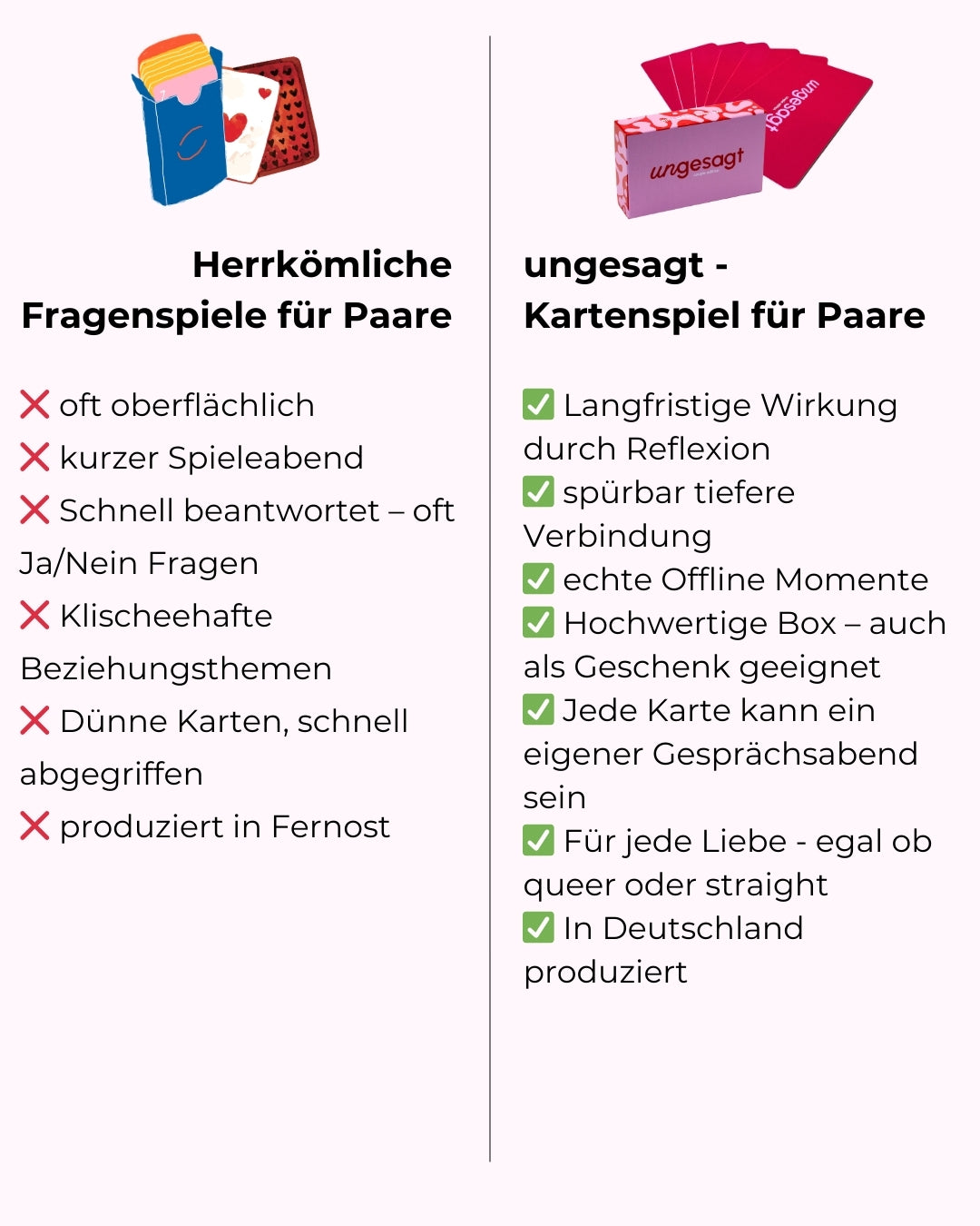 Kartenspiel für Paare – Ungesagt „Herz über Kopf“ Couple Edition